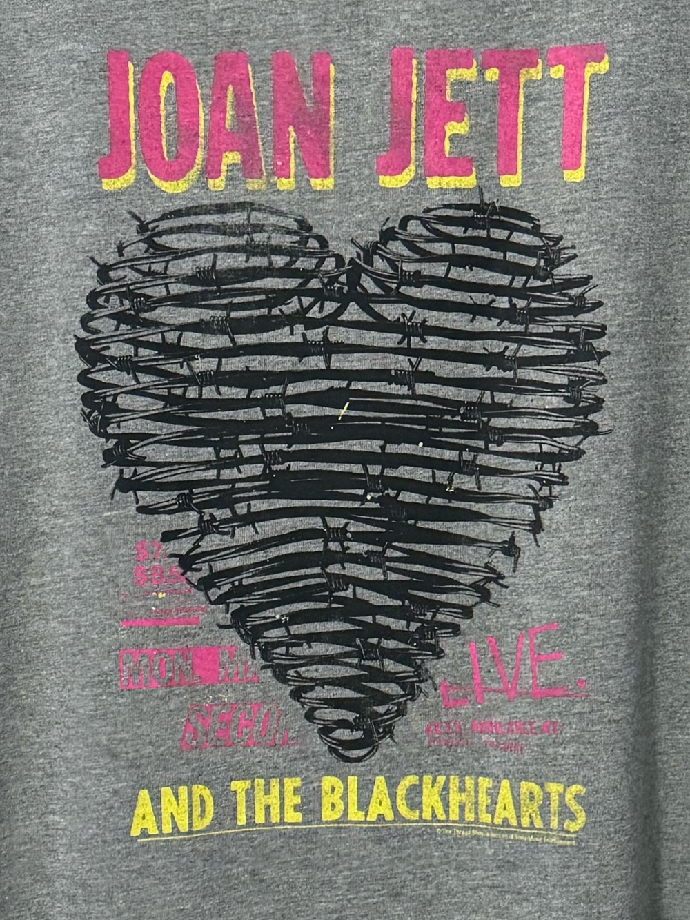 Joan Jett & The Blackhearts Graphic Tee 0X 23.5” p2p Heather Gray EUC - Picture 5 of 10